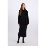 DeFacto Basic Maxi Triko Etek E0936AX24WN - Siyah-BK81 - L - XL