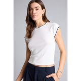 DeFacto Basic Ribana Tişört Ekru, 2XL, H4287AX26SM, Ekru-ER105, Kadın