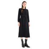 DeFacto Basic Selanik Kumaş Midi Elbise, M, F4154AX25SP, Siyah-BK81, Kadın