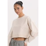 DeFacto Basıc Sporcu Sweatshirt Bej, XS, D7119AX25SP, Bej-BG700, kadın