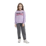 DeFacto Baskılı Beli Paçası Lastikli Jogger Eşofman Altı Kız Çocuk, 7-8 Yaş, 3191522, Gri, Kız çocuk