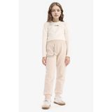 DeFacto Baskılı Beli Paçası Lastikli Jogger Eşofman Altı Kız Çocuk, 9-10 Yaş, 3185454, Bej, Kız çocuk