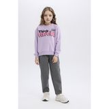 DeFacto Baskılı Beli Paçası Lastikli Jogger Eşofman Altı Kız Çocuk D9170A824AU - 11 - 12 Yaş - Gri-GR93