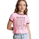 DeFacto Baskılı Fitilli Kaşkorse Kız Çocuk Tişört, 13-14 Yaş, D8542A826SM, Pembe-PN253, Kız çocuk