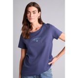 Defacto Baskılı İndigo Kadın T-shirt H1384ax/ın231