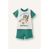 Defacto Baskılı Kısa Kollu Üst Şort Alt 2li Pijama Takımı Erkek Bebek H8217a526hser105 Ekru-er105