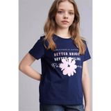DeFacto Baskılı Lacivert Kız Çocuk T-Shirt G1764A8/NV248