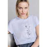 DeFacto Baskılı Mavi Kadın T-Shirt H2453AX/BE216
