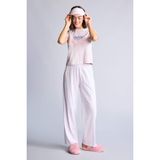 DeFacto Baskılı Pamuk Pijama Takımı, S, H2022AX26SM, Pembe-PN425, kadın
