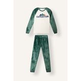 DeFacto Baskılı Reglan Kollu Üst Lastikli Paça Pelüş 2li Pijama Takımı Erkek Çocuk I3392A826CW