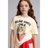 DeFacto Baskılı Sarı Kız Çocuk T-Shirt G1767A8/YL521