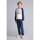 DeFacto Baskılı Uzun Kollu Pijama Üstü Uzun Pijama Altı 2li Pijama Takımı Erkek Çocuk H6664A826AU