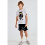 DeFacto Batman Lisanslı Regular Fit 2'li Pijama Gri Melanj Takımı Erkek Çocuk H8144A826HS - Gri-GR400 - 8 - 9 Yaş