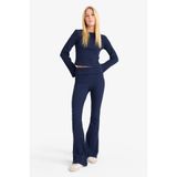 DeFacto Beli Katlamalı Triko Pantolon, XL, G2964AX25WN, Lacivert-NV241, Kadın