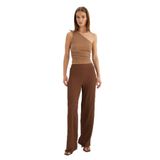 Defacto Beli Lastikli Basıc Bürümcük Pantolon, 2XL, D4415AX24AU, Kahve-BN254, Kadın, XXL