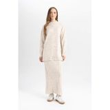 Defacto Beli Lastikli Basıc Maxi Triko Etek, Xl, B0090AX24WN, Ekru, Kadın
