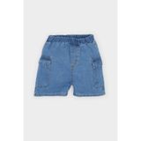 DeFacto Beli Lastikli Cepli Jean Şort Erkek Bebek B6750A525SM - Mavi-BE394 - 6 - 9 Ay