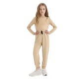 DeFacto Beli Lastikli Cepli Jogger Eşofman Altı Kız Çocuk, 13-14 Yaş, D9622A825SM, Bej-BG203, Kız Çocuklar