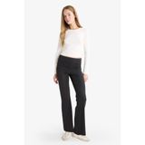 DeFacto Beli Lastikli Flare Fit Pantolon, L, F8941AX25AU, Siyah, Kadın