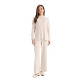 DeFacto Beli Lastikli Triko Pantolon Bej, XL, D6912AX24WN, Bej-BG360, Kadın