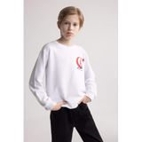 Defacto Beyaz Bisiklet Yaka Atatürk Baskılı Nakışlı Sweatshirt Erkek Çocuk, 8-9 Yaş, D8200A824WN, Beyaz-WT34, erkek-çocuk, 8/9 Yaş (134cm)