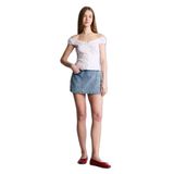 DeFacto Beyaz Fitted V Yaka Poplin Kısa Kollu Bluz, L, H2719AX26SM, Beyaz-WT83, Kadın