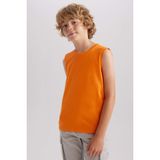 Defacto Bisiklet Yaka Basic Düz Atlet Erkek Çocuk, 10-11 Yaş, B0669A823SM, Turuncu-OG142, 10/11 Yaş (146cm)