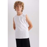 DeFacto Bisiklet Yaka Basic Düz Atlet Erkek Çocuk, 5/6 Yaş (116cm), B0669A8NS, Beyaz