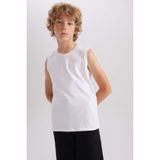 DeFacto Bisiklet Yaka Basic Düz Atlet Erkek Çocuk, 6/7 Yaş (122cm), B0669A8NS, Beyaz