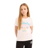 DeFacto Bisiklet Yaka Baskılı Kısa Kollu Tişört Kız Çocuk, 8-9 Yaş, E0351A825SM, Beyaz-WT346, Kız çocuk