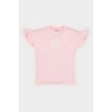 DeFacto Bisiklet Yaka Çiçekli Kısa Kollu Tişört Kız Bebek Z9212A225SM - Pink - Dropsuz - 12 - 18 Ay