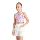 DeFacto Bisiklet Yaka Desenli Atlet Kız Çocuk, 13-14 Yaş, C5278A824SM, Pembe-PN649, Kız Çocuklar