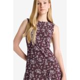 DeFacto Bisiklet Yaka Desenli Tül Kolsuz Mini Elbise, S, F0415AX25WN, Bordo-BR232, Kadın