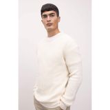 DeFacto Bisiklet Yaka Dokulu Triko Kazak, XL, C8814AX24WN, Ekru-ER139, Erkek