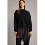 DeFacto Bisiklet Yaka Etek Ucu Leopar Desenli Sweatshirt, M, G6561AX25WN, Siyah-BK81, kadın