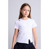DeFacto Bisiklet Yaka Fitilli Kaşkorse Kısa Kollu Tişört Kız Çocuk H9140A826SM
