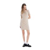 DeFacto Bisiklet Yaka Fitilli Mini Elbise, S, E7231AX25SP, Bej-BG106, Kadın