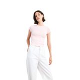 DeFacto Bisiklet Yaka Kısa Kollu Tişört, M, G1072AX25SM, Pembe-PN113, Kadın