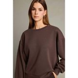 DeFacto Bisiklet Yaka Modal Sweatshirt, M, G2913AX25AU, Kahve-BN336, kadın