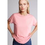 DeFacto Bisiklet Yaka Pembe Kadın T-Shirt H0576AX/PN111