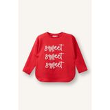 DeFacto Bisiklet Yaka Slogan Baskılı Waffle Uzun Kollu Tişört Kız Bebek, 18-24 AY, H2996A526SP, Kırmızı-RD63, Kız bebek