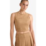 DeFacto Bisiklet Yaka Süet Kolsuz Bluz G2847AX25AU - Kahve-BN233 - XL