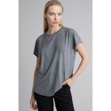 DeFacto Bisiklet Yaka Taş Baskılı Antrasit Kadın T-Shirt H1456AX/AR166