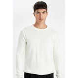 DeFacto Bisiklet Yaka Triko Kazak, 3XL, 3155503, Ekru, Erkek