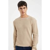 DeFacto Bisiklet Yaka Triko Kazak, 3XL, D3290AX24AU, Bej-BG300, Erkek