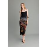 Defacto Bodycon Askılı Desenli Tül Askılı Maxi Elbise D5034ax24auyl189