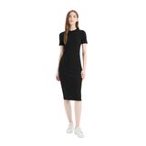 DeFacto Bodycon Fitilli Kaşkorse Midi Elbise, S, E6926AX25SP, Siyah-BK81, Kadın
