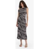 DeFacto Bodycon Vücudu Saran Açık Omuz Desenli Tül Maxi Elbise F0421AX25AU - Gri-GR169 - Dropsuz