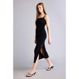 DeFacto Bodycon Vücudu Saran Maxi Elbise H6454AX26SM - Siyah-BK81