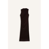 Defacto Bodycon Yarım Balıkçı Yaka Tül Maxi Abiye Elbise, Xl, C3519AX25SP, Bordo, Kadın